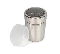 Tredoni 350ml Stainless Steel Powder Duster Dispenser+Lid, Smart Cap-Lock, Icing Sugar/Flour/Cinnamon/Cocoa Duster Dredger Shaker