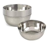 Tredoni 6 Sauce Bowls 10cm - Candy Snacks Dips Bowl, 250ml Stainless Steel Salad/Spice Bowl Set, Olive/Peanuts Bowl (10 cm // 250 ml, 6 pcs)