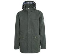 Tredt|#Trespass Men Rowland Waterproof Jacket with Removable Hood - Olive, M