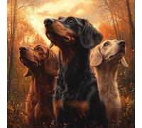 Tree 5D Diamond Art Kits, Dog Diamond Art for Beginners Adults, DIY Cross Stitch Embroidery Crafts Pictures, DIY Round Full Drill Crystal Kits, for Home Wall Decor, Gifts for Women 12x12in Y-8518