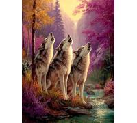 Tree 5D DIY Diamond Art, Diamond Painting Kits for Adults Wolf, 5D Full Drill Crystal Gem Kits for Beginners, Crystal Art Crafts Pictures for Adults, House Decor, Gifts, Room Decor, 60x90cm C-5528