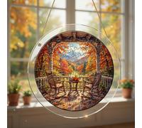 Tree Acrylic Jigsaw Puzzle Suncatcher for Adult XP77 | 7 x 7 in inches, Colorful Window Hanging Decor, Home Window Display, Decor Gift for Family & Friend
