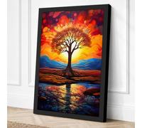 Tree Against the Abyss Canvas Wall Art Print 30x20 Inch