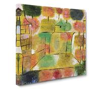 Tree And Architecture by Paul klee Canvas Print | Gallery Wrapped 30mm Frame Wall Art | 20x20 inches | Ready to Hang | Classic Landscape Picture | Living Room Bedroom Lounge Office