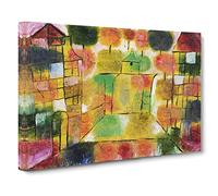 Tree And Architecture By Paul Klee Canvas Print | Gallery Wrapped 30mm Frame Wall Art | 30x20 inches | Ready to Hang | Classic Landscape Picture | Living Room Bedroom Lounge Office