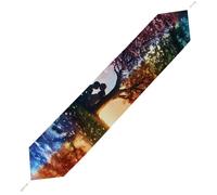 Tree And Life Plush Table Runner with Tassels Stylish Decor Table Cloth for Home Kitchen Farmhouse
