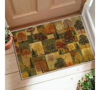 Tree Area Rug, Fall Rustic Leaves Patch Fall Orange Non-Slip Backing Doormat Rectangle Throw Rug Non Shedding Entryway Bathroom Laundry Room Bedside Decor 2' x 3'