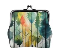 Tree Art Print Stylish Unique Coin Purse Cute Mini Wallet with Kiss Lock Waterproof for Coins