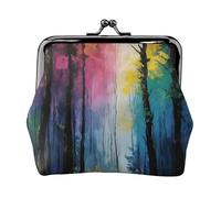 Tree Art Print Stylish Unique Coin Purse Cute Mini Wallet with Kiss Lock Waterproof for Coins
