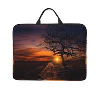 Tree At Golden Sunset 14 Inch Printed Laptop Sleeve, 600d Oxford-Cloth Shockproof Laptop Case With Thickened Pearl Cotton,Waterproof Portable Laptop Handbag Cover