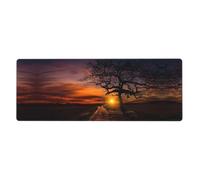 Tree at Golden Sunset Computer Desk Pad, Non-Slip Surface Mat for Enhanced Gaming Performance and Office Productivity