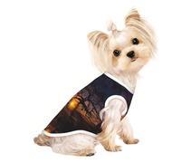 Tree At Golden Sunset Small Dog Pet Clothes, Breathable Lightweight Soft Vest, Exquisite Personality Appearance.Good Warmth Retention.