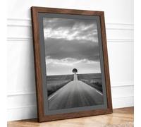 Tree at Road's End Minimalist Framed Wall Art Print A1 (84.1×59.4cm)