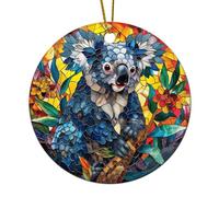 Tree Bear, Tropical Australian Wild Animal Crimbo Ornaments With Ribbon Crimbo Baubles Ceramic Christmas Pendant