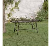 vidaXL Tree Bench 110 cm Black Steel, Black