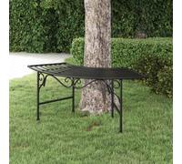 Tree Bench Black Steel Curved 113x50.5x40.5cm Outdoor Garden Seat for 3-4 People