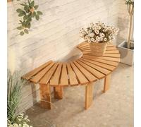 Tree Bench Semi Circular Design - Solid Wood Outdoor Wrap Around Seat for Garden, Patio, Porch, Park and Lounge - All-Weather Furniture