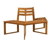 Tree Bench Solid Acacia Wood Natural Hexagonal Outdoor Wooden Seating vidaXL
