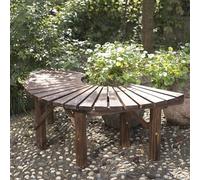 Tree Bench Wrap Around,Solid Wood Curved Bench,backless，weatherproof，long lifetime，Semi Circle ，for Yard Porch Lawn Patio Outdoor Garden