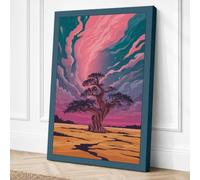 Tree Beneath Swirling Skies Canvas Wall Art Print 18x12 Inch