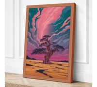 Tree Beneath Swirling Skies Canvas Wall Art Print 24x16 Inch