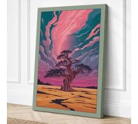Tree Beneath Swirling Skies Canvas Wall Art Print 24x16 Inch