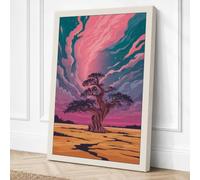 Tree Beneath Swirling Skies Canvas Wall Art Print 36x24 Inch