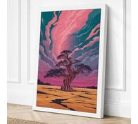 Tree Beneath Swirling Skies Canvas Wall Art Print 36x24 Inch