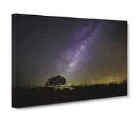 Tree Beneath The Milky Way Canvas Print | Gallery Wrapped 30mm Frame Wall Art | 24x16 inches | Ready to Hang | Abstract Landscape Picture | Living Room Bedroom Lounge Office