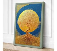 Tree Beneath the Sun Boho Canvas Wall Art Print 24x16 Inch (61 x 41 cm)