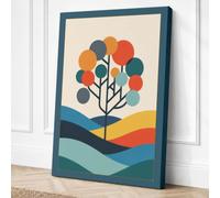 Tree Between Seasons Canvas Wall Art Print 36x24 Inch | Ready to Hang, Gallery Wrapped, Fade-Resistant Inks, Securely Packaged, UK Made