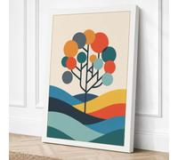 Tree Between Seasons Canvas Wall Art Print 36x24 Inch | Ready to Hang, Gallery Wrapped, Fade-Resistant Inks, Securely Packaged, UK Made
