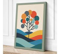 Tree Between Seasons Canvas Wall Art Print 36x24 Inch | Ready to Hang, Gallery Wrapped, Fade-Resistant Inks, Securely Packaged, UK Made