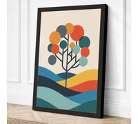 Tree Between Seasons Canvas Wall Art Print 36x24 Inch | Ready to Hang, Gallery Wrapped, Fade-Resistant Inks, Securely Packaged, UK Made