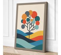 Tree Between Seasons Canvas Wall Art Print 36x24 Inch | Ready to Hang, Gallery Wrapped, Fade-Resistant Inks, Securely Packaged, UK Made