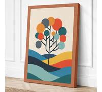 Tree Between Seasons Modern Canvas Wall Art Print 18x12 Inch (46 x 30 cm)