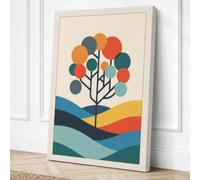 Tree Between Seasons Modern Canvas Wall Art Print 30x20 Inch (76 x 51 cm)