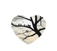 Tree Birds Barren Tr Pattern Car Air Fresheners 4 Pcs Heart Shape Hanging Aromatherapy Tablets Scented Fresheners For Bedroom Bathroom