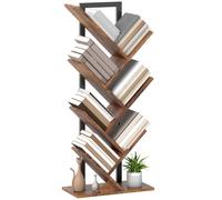 Tree Bookshelf 4-Tier 50x24x109cm Rustic Brown Particle Board & Steel Frame XL
