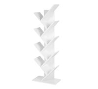 Tree Bookshelf, 9-Tier Bookcase, Large Bookshelf, White