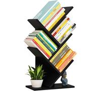 Tree Bookshelf - Multipurpose Countertop Hutch Bookshelf, Floor Standing Bookcase 4 Tier Storage Rack, Freestanding Floor Free Desktop Bookshelf, Display Book Magazine CDs Rack, Bearing 8Kg ( Color :