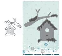 Tree Branch Die Cuts for Card Making, Bird House Metal Cutting Dies for Paper Scrapbooking, DIY Stencils for Album Party Wedding Festivals Decoration
