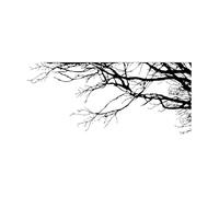 Tree Branch Wilderness Grassland Forest Tree Branch Woodland Lettering Stickers 50.4x114.5cm Do not Damage The Wall Surface Black