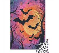 Tree Branches Jigsaw Puzzles for Adults And Kids. 1000 Pieces Bats Flying Around The Moon Whimsical Challenge Toy Educational Game Home Decor 70x50cm/1000pcs