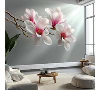 Tree Branches White Magnolias Mural Wallpaper 250 x 175 cm, Wall Decoration Paper Poster Bohemian Minimalism for Teen Kids Bedroom Playroom Home Decoration Wallpaper
