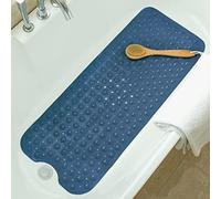 Tree Bud Bathtub Mats for Shower Tub Non-Slip Bath Mat 39 x 16 Inch Extra Long Shower Mat, Bath Tub Mat for Bathroom with Machine Washable, BPA Free for Kids (Navy Blue)