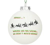Tree Buddees Back to Christmas - Where We're Going. We Don't Need Roads Glass Christmas Ornaments