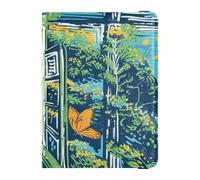 Tree Butterfly Window Art Leather Passport and Vaccine Card Wallet Combo Passport Cover Passport Cover Holder Wallet Case Lightweight, tree butterfly window art, One Size