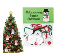 Tree Buttons Ornaments Set - Interactive Christmas Buttons Hanging Kit Interactive Christmas Buttons DIY Decoration Set Santa Claus Snowman for Hard Creative Fun