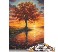 Tree by Sunset at Autumn 1000 Piece Jigsaw Puzzles for Adults Jigsaw Puzzle 1000 Pieces Jigsaws Adults Puzzles Gifts 1000pcs (75x50cm)